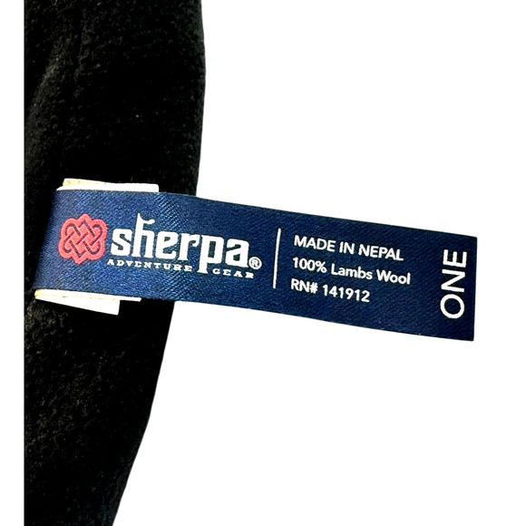 Sherpa Adventure Gear Wool Beanie Hat Gray Striped Handmade Nepal Fleece Lined - Picture 5 of 8